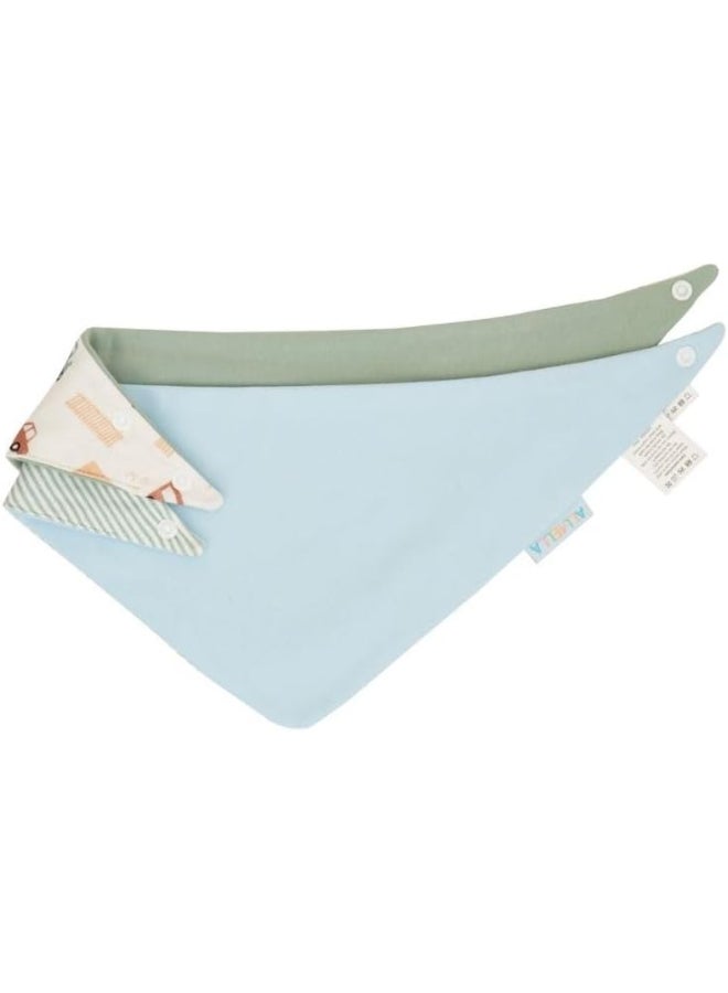 All4Ella Bandana Bibs 2 Pack - Blue Trucks - Image 2